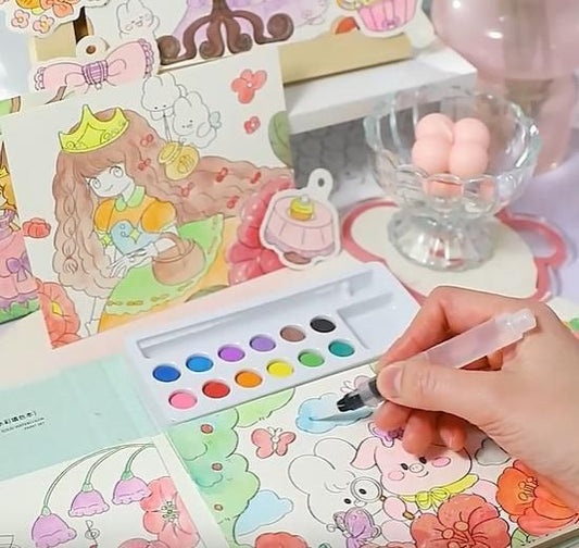 Cartoon Art Coloring Painting Set for Kid's Toy