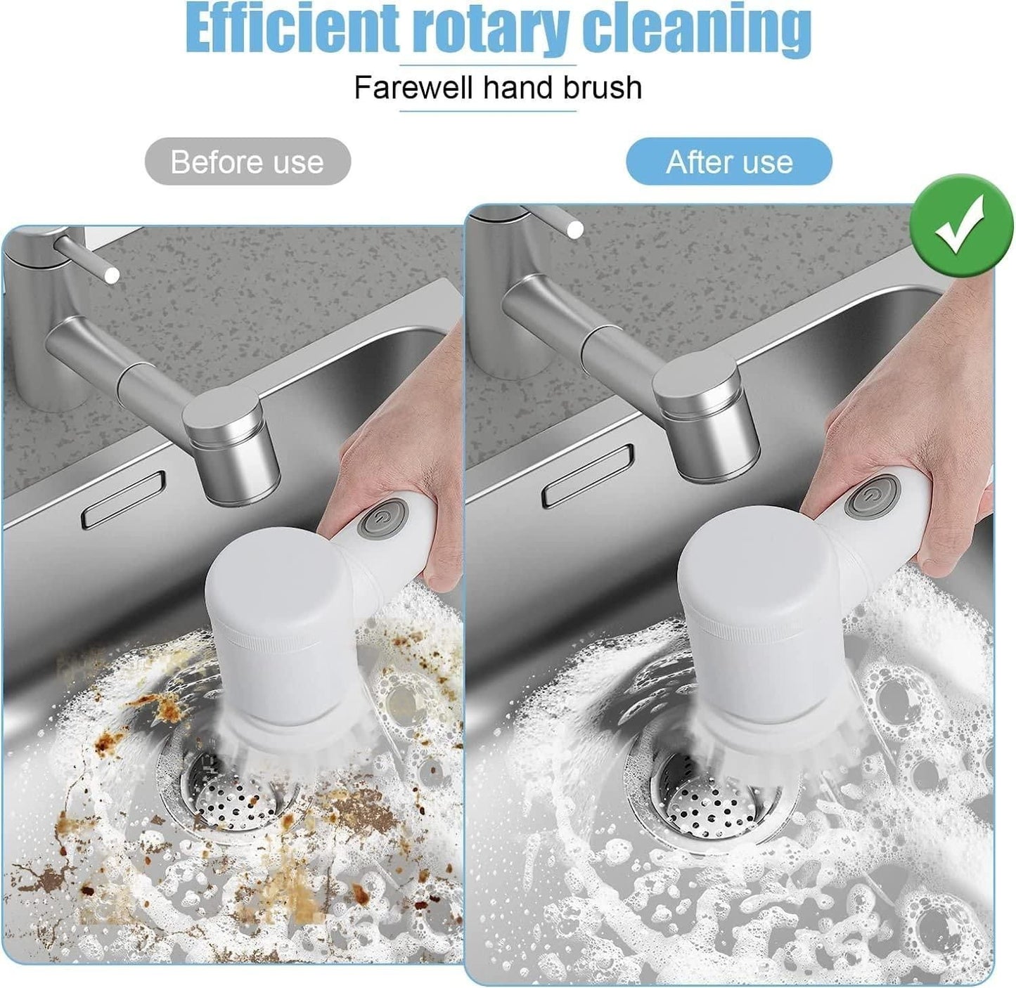 Handheld Bathroom Cleaning Brush Scrubber with Charging Cord