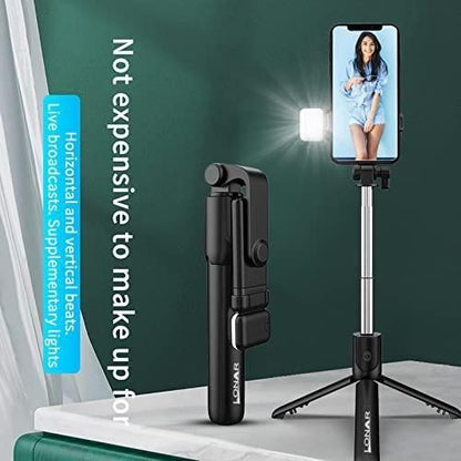 Extendable Flash 3-in-1 Phone Selfie Stick, Tripod with Bluetooth Remote