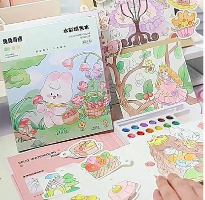 Cartoon Art Coloring Painting Set for Kid's Toy