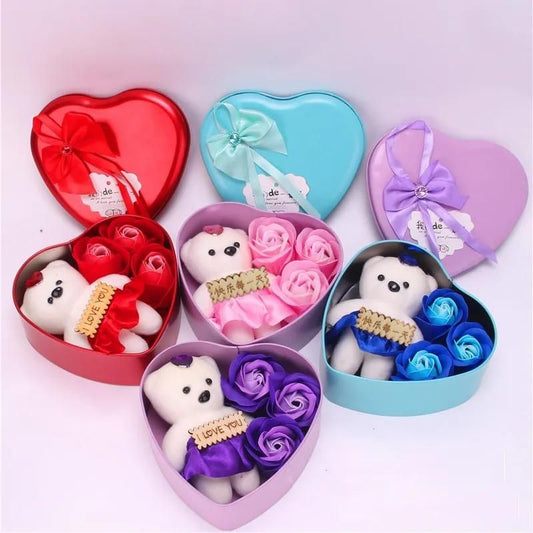 Bear Rose Gift Box Teddy